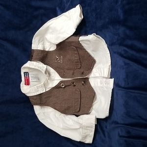 Cotton Button-up with Vest Attached